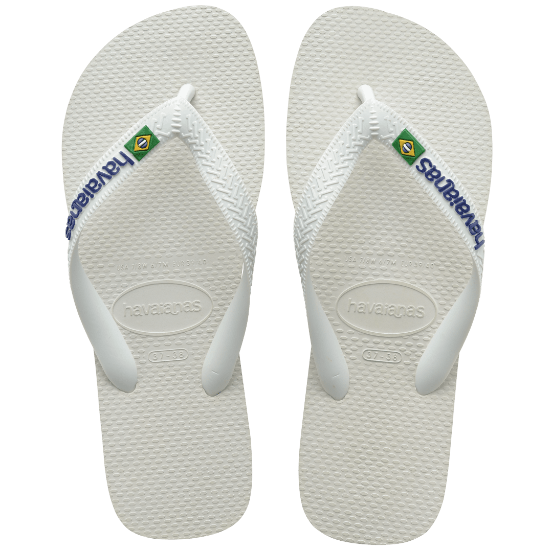 Kids' Brazil Logo Flip Flops White | Havaianas Kids' Brazil Logo Flip Flops White | Havaianas
