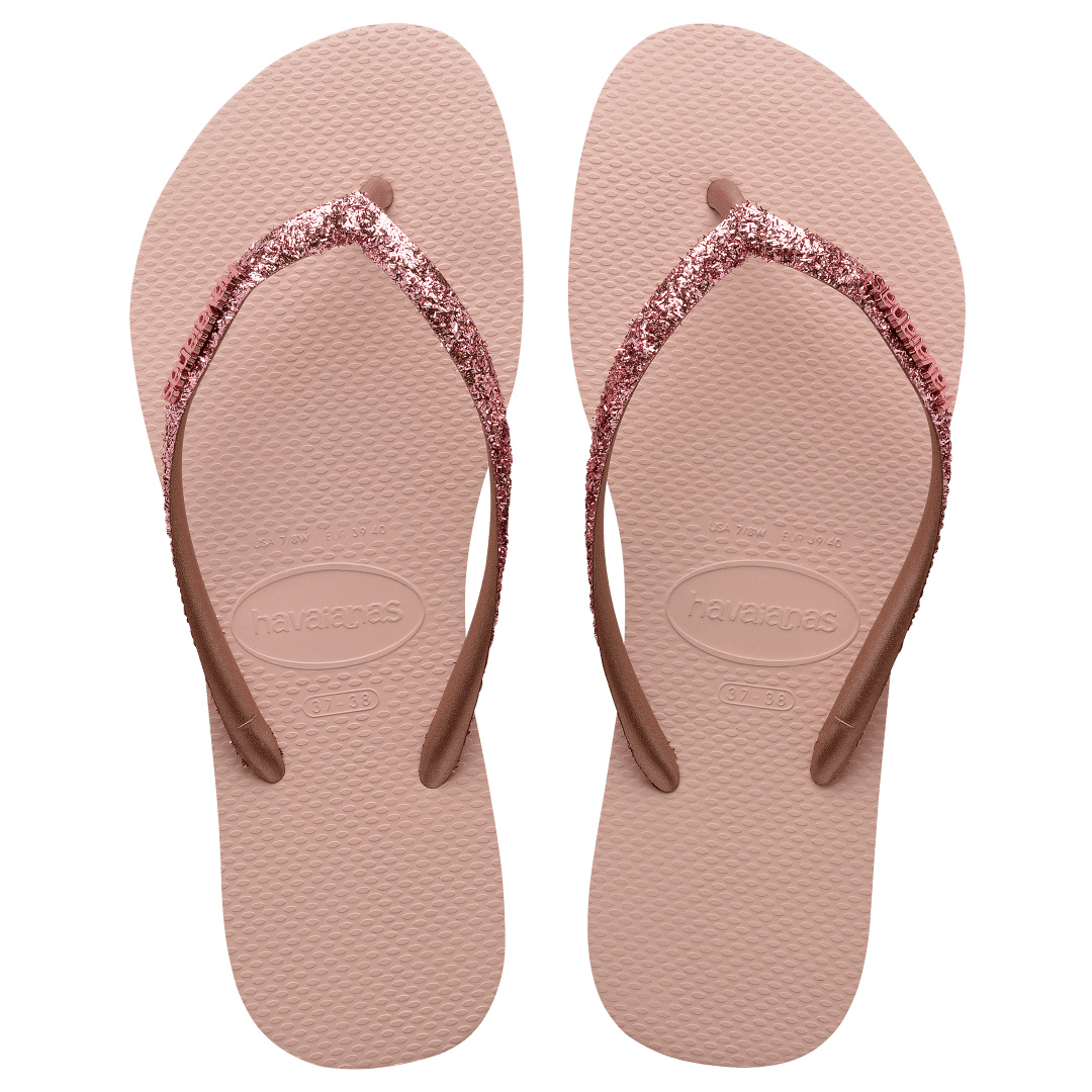 Women's Slim Glitter II Flip Flop Ballet Rose/Golden Blush Havaianas