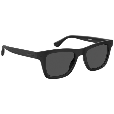 Men's black sunglasses, front-right view