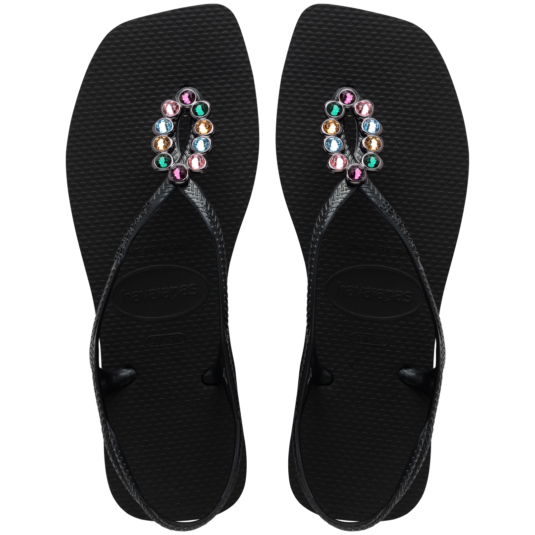 Women's Luna Square Luxury Sandals Black
