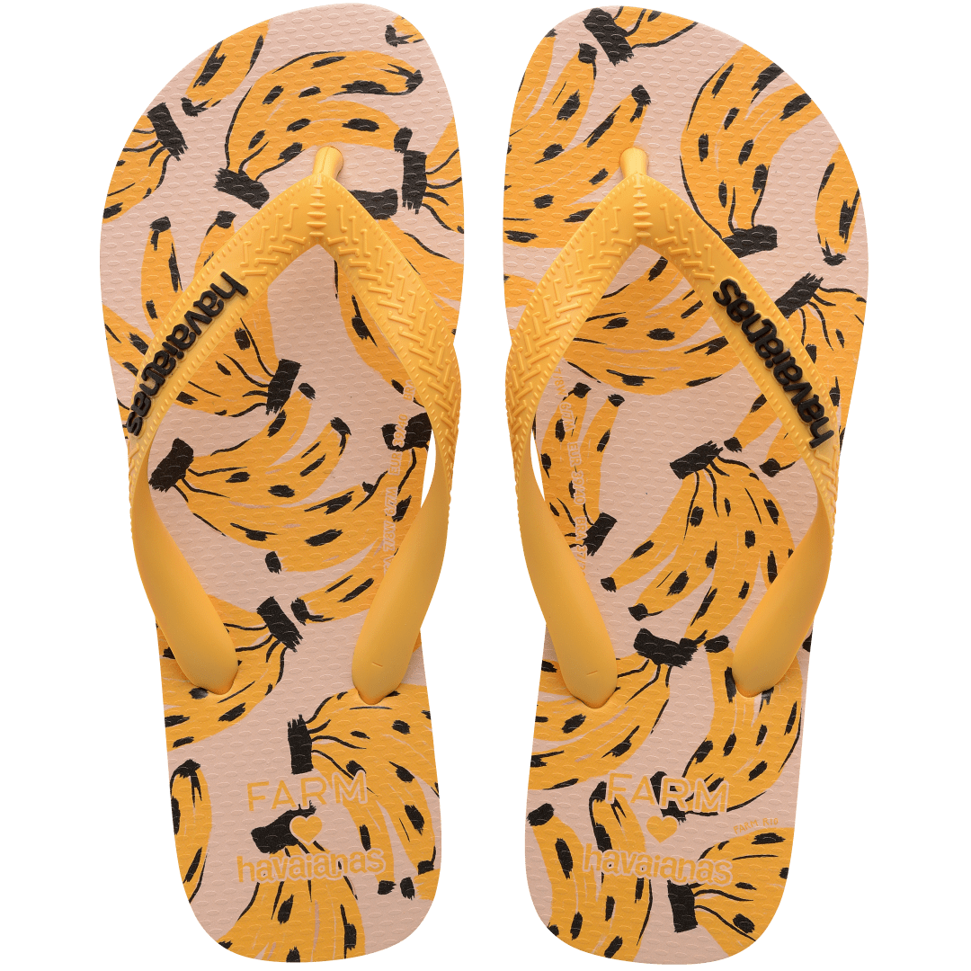 Women's FARM Rio Cheetah Bananas Top Flip Flops Caja Yellow Women's FARM Rio Cheetah Bananas Top Flip Flops Caja Yellow