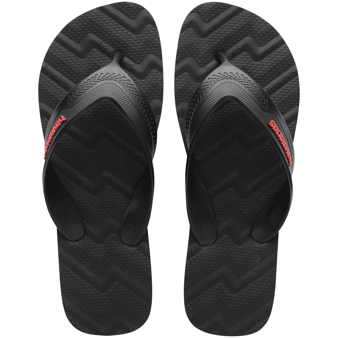 Men's Track Waves Flip Flops Black - Main Image