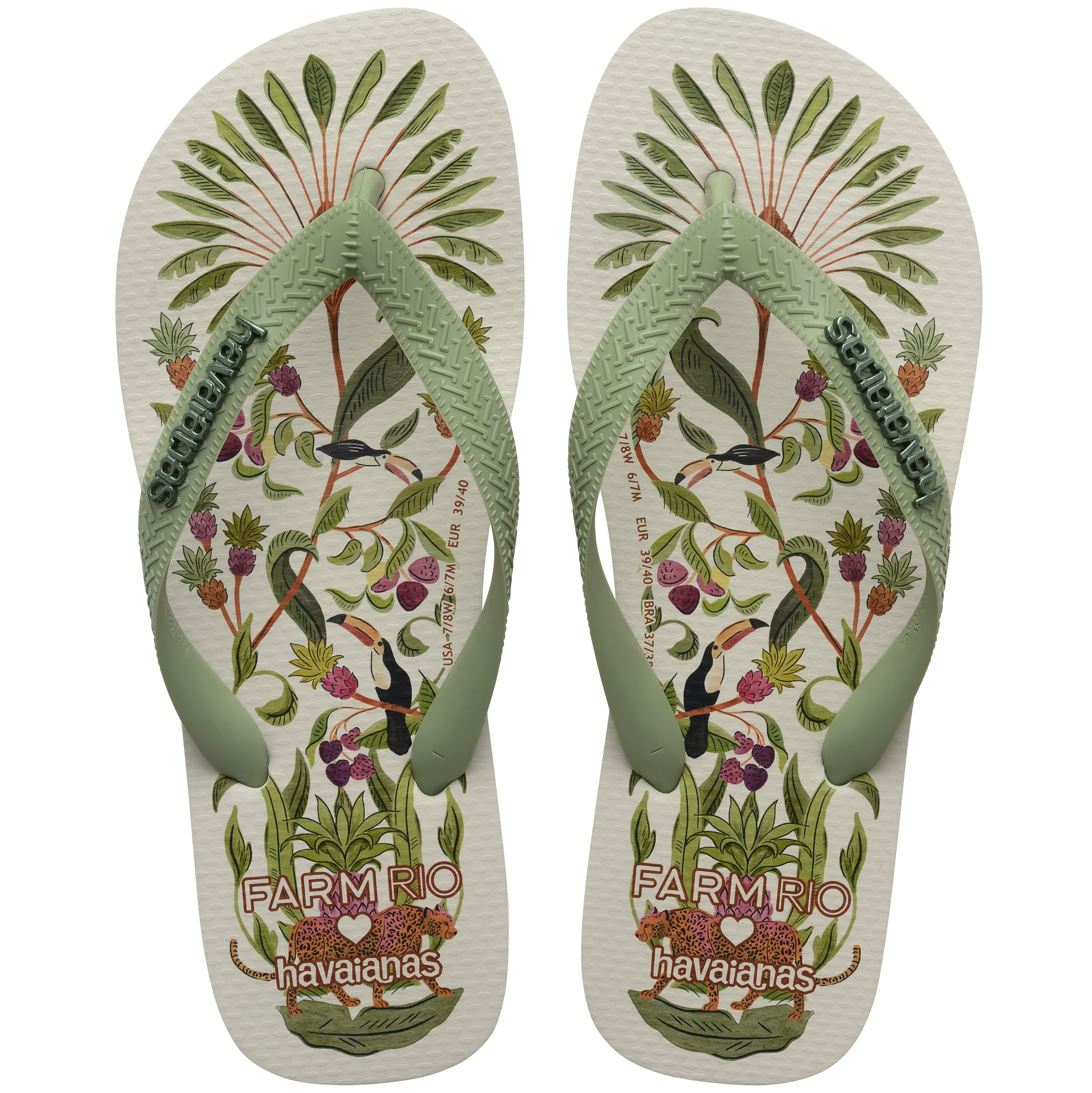 Women's FARM Rio Sweet Forest Flip Flops Smoke Green – Havaianas