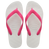 White flip flops with pink straps on a transparent background
