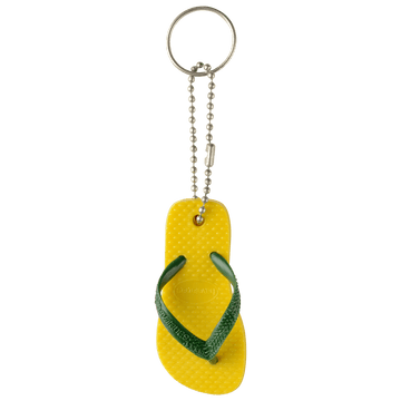 Yellow and green flip flop keychain
