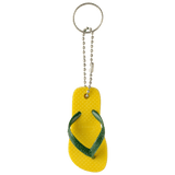 Yellow and green flip flop keychain