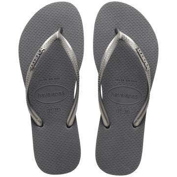 Women's Slim Logo Metallic Flip Flops
