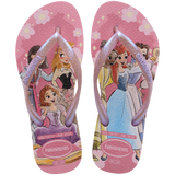 Pink Disney princess flip flop top view