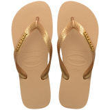 Women's Top Logo Metallic Flip Flops