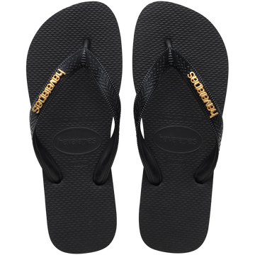 Women's Top Logo Metallic Flip Flops