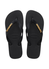 Women's Top Logo Metallic Flip Flops