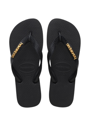 Women's Top Logo Metallic Flip Flops