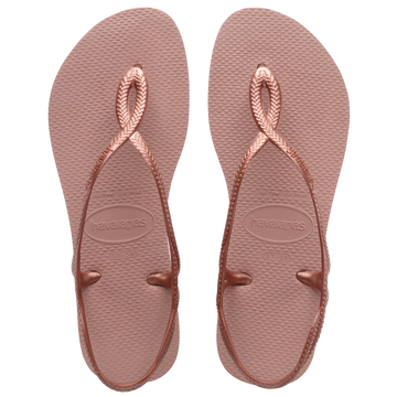 Women's light pink rubber sandal top view