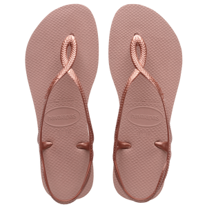 Women's light pink rubber sandal top view