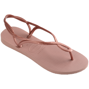 Women's light pink rubber sandal 3/4 view