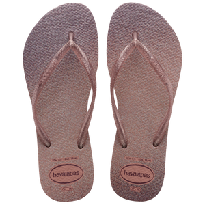 women's ombre pink metallic flip flop top view