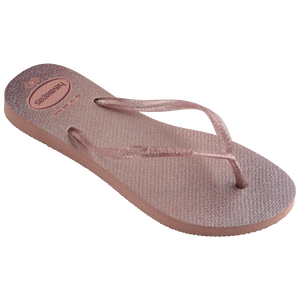 women's ombre pink metallic flip flop 3/4 view