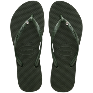 Women's Slim Crystal Flip Flops