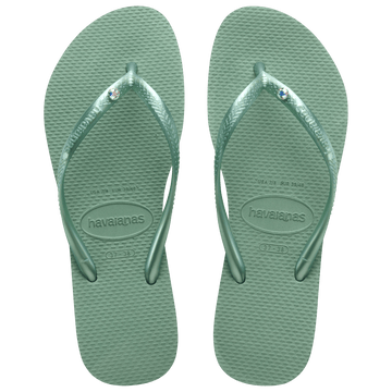 Women's Slim Crystal Flip Flops