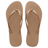 Women's Slim Crystal Flip Flops