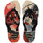 Pair of Havaianas flip flops featuring Marvel characters on a white background