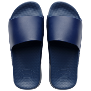 women's navy slide top view