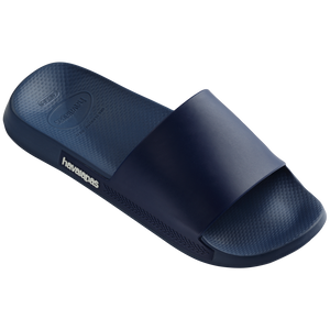 women's navy slide 3/4 view