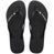 Pair of black Havaianas flip flops with a brand logo and a crystal detail on a white background