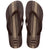 Pair of Havaianas flip flops with brown striped pattern on a white background