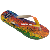 Rainbow floral flip flop 3/4 view