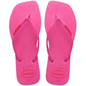 Women's Slim Square Logo Pop Up Flip Flops