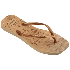 Women's Slim Square Metallic Flip Flops