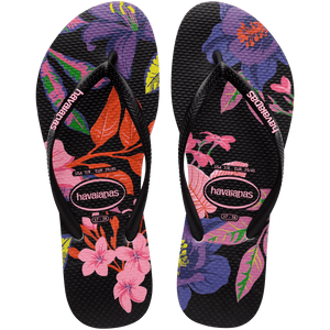 Women's Floral Colors Slim Flip Flops
