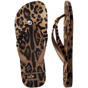 Women's Dolce&Gabbana leopard print flip flop, top and side view