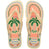 Pair of Havaianas flip flops with a tropical design on a white background