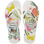white Havaianas flip-flops with floral, butterfly and nature design on a transparent background