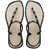 Top view of sandal with black back straps, silver studs, and white sole
