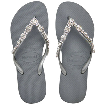 Women's Slim Crystal Timeless Romance Flip Flops