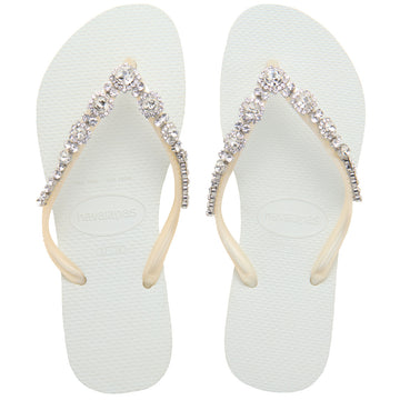 Women's Slim Crystal Timeless Romance Flip Flops