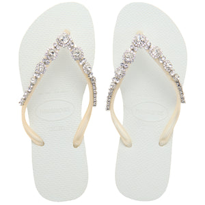 Women's Slim Crystal Timeless Romance Flip Flops