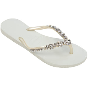 Women's Slim Crystal Timeless Romance Flip Flops